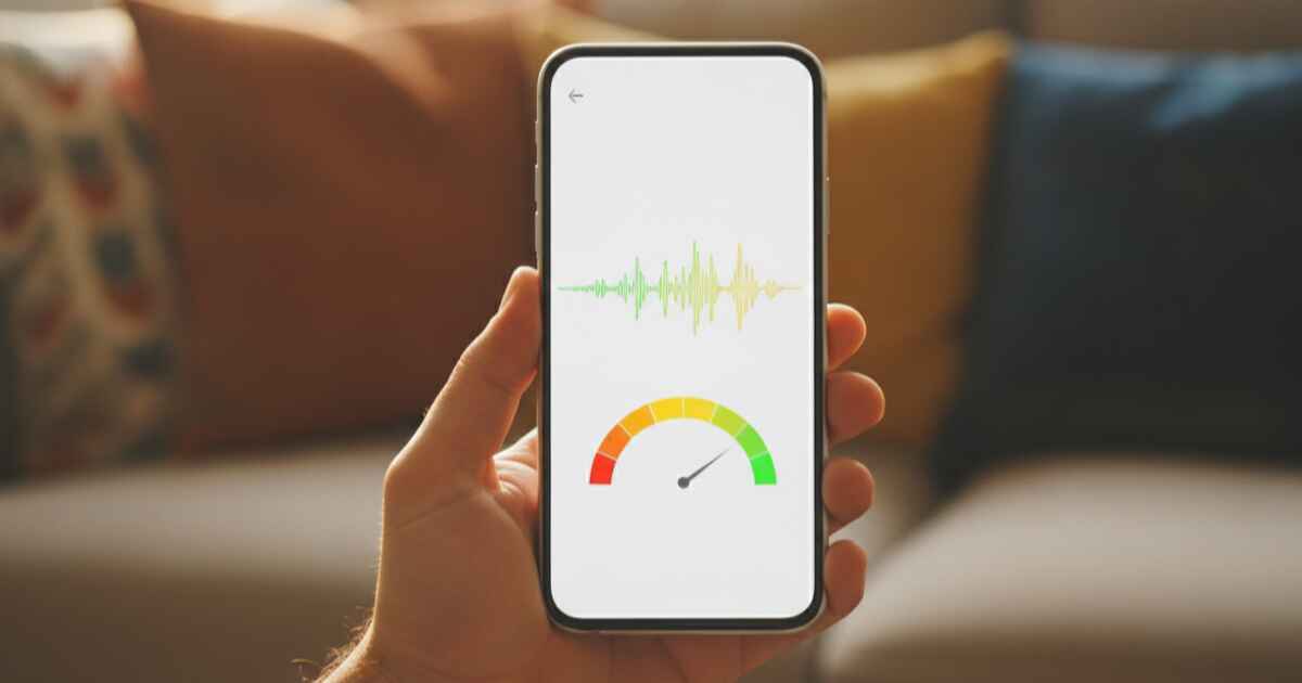 Pessoa usando a função de reconhecimento de voz no smartphone para prática de pronúncia
