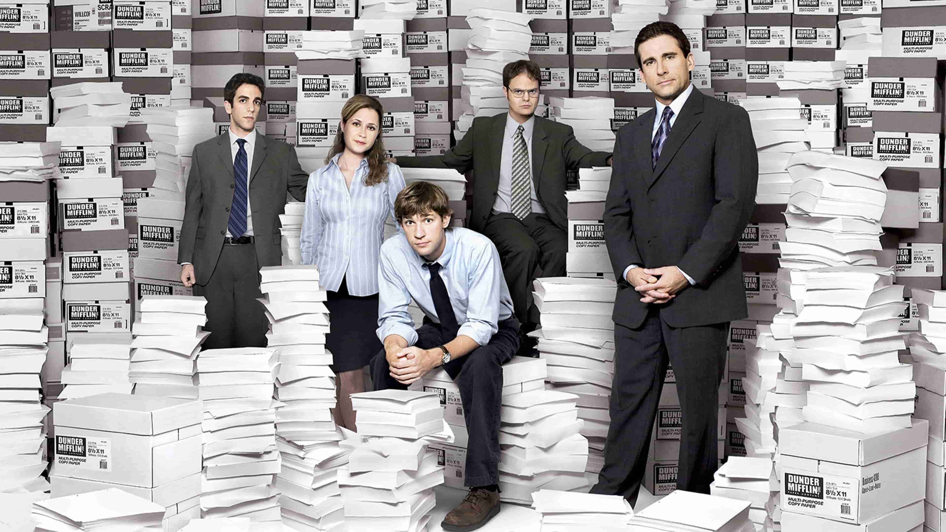 The Office dizisinden bir sahne - ofis ortamında İngilizce diyaloglar